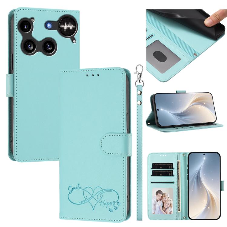 Happy Heart Pattern Magnetic Closure Vegan Leather Phone Case with Wrist Strap, For Nothing Phone 4a Pro, For Nothing Phone 4a, For Nothing Phone 3a Lite, For Nothing Phone 3, For Nothing CMF Phone 2 Pro, For Nothing Phone 3a, For Nothing Phone 3a Pro ...