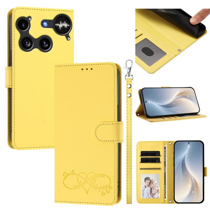 Happy Heart Pattern Magnetic Closure Vegan Leather Phone Case with Wrist Strap, For Nothing Phone 4a Pro, For Nothing Phone 4a, For Nothing Phone 3a Lite, For Nothing Phone 3, For Nothing CMF Phone 2 Pro, For Nothing Phone 3a, For Nothing Phone 3a Pro ...