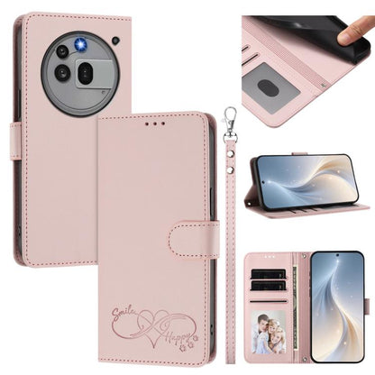 Happy Heart Pattern Magnetic Closure Vegan Leather Phone Case with Wrist Strap, For Nothing Phone 4a Pro, For Nothing Phone 4a, For Nothing Phone 3a Lite, For Nothing Phone 3, For Nothing CMF Phone 2 Pro, For Nothing Phone 3a, For Nothing Phone 3a Pro ...