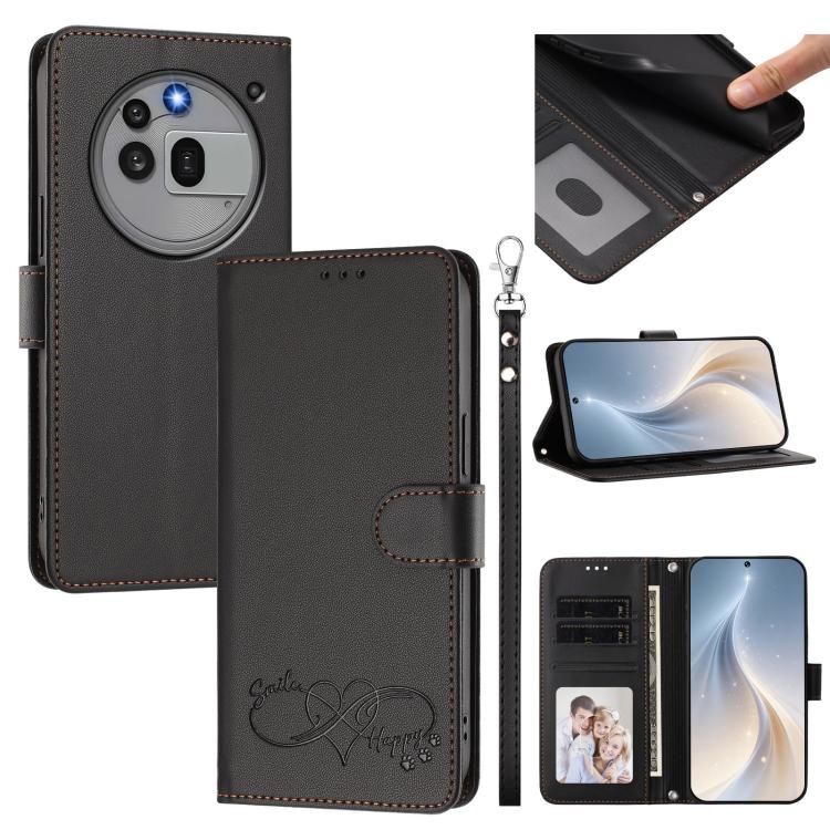 Happy Heart Pattern Magnetic Closure Vegan Leather Phone Case with Wrist Strap, For Nothing Phone 4a Pro, For Nothing Phone 4a, For Nothing Phone 3a Lite, For Nothing Phone 3, For Nothing CMF Phone 2 Pro, For Nothing Phone 3a, For Nothing Phone 3a Pro ...