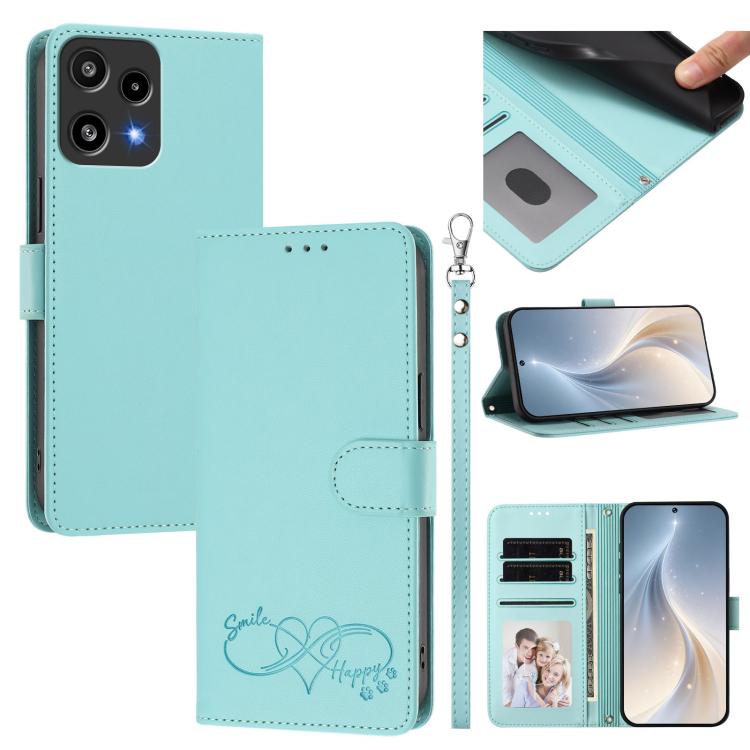 Happy Heart Pattern Magnetic Closure Vegan Leather Phone Case with Wrist Strap, For Nothing Phone 4a Pro, For Nothing Phone 4a, For Nothing Phone 3a Lite, For Nothing Phone 3, For Nothing CMF Phone 2 Pro, For Nothing Phone 3a, For Nothing Phone 3a Pro ...