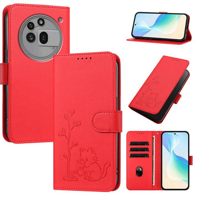 YX0014 Cat Watering Tree Buckle Vegan Leather Phone Case with Lanyard, For Nothing Phone 4a, For Nothing Phone 4a Pro, For Nothing CMF Phone 2 Pro, For Nothing Phone 3a, For Nothing Phone 3a Pro, For Nothing Phone 2a, For Nothing Phone 2