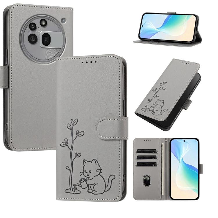YX0014 Cat Watering Tree Buckle Vegan Leather Phone Case with Lanyard, For Nothing Phone 4a, For Nothing Phone 4a Pro, For Nothing CMF Phone 2 Pro, For Nothing Phone 3a, For Nothing Phone 3a Pro, For Nothing Phone 2a, For Nothing Phone 2