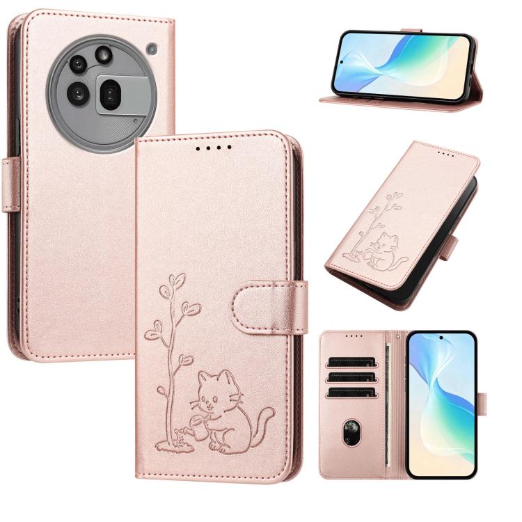 YX0014 Cat Watering Tree Buckle Vegan Leather Phone Case with Lanyard, For Nothing Phone 4a, For Nothing Phone 4a Pro, For Nothing CMF Phone 2 Pro, For Nothing Phone 3a, For Nothing Phone 3a Pro, For Nothing Phone 2a, For Nothing Phone 2