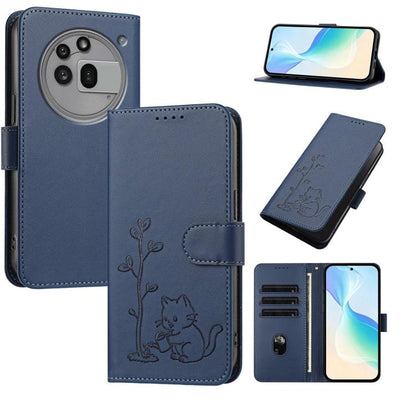 YX0014 Cat Watering Tree Buckle Vegan Leather Phone Case with Lanyard, For Nothing Phone 4a, For Nothing Phone 4a Pro, For Nothing CMF Phone 2 Pro, For Nothing Phone 3a, For Nothing Phone 3a Pro, For Nothing Phone 2a, For Nothing Phone 2