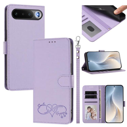 Happy Heart Pattern Magnetic Closure Vegan Leather Phone Case with Wrist Strap, For Realme 16T 5G Global, For Realme C85 5G Global / 15x 5G, For Realme P4 Power 5G, For Realme Note 80 4G Global, For Realme C83 5G India / C85 / 15x, For Realme 16 5G Glo...