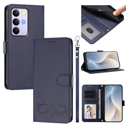 Happy Heart Pattern Magnetic Closure Vegan Leather Phone Case with Wrist Strap, For Realme 16T 5G Global, For Realme C85 5G Global / 15x 5G, For Realme P4 Power 5G, For Realme Note 80 4G Global, For Realme C83 5G India / C85 / 15x, For Realme 16 5G Glo...