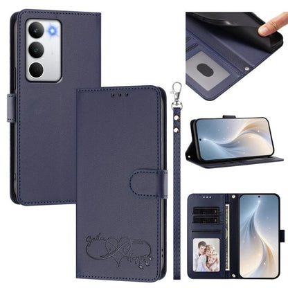 Happy Heart Pattern Magnetic Closure Vegan Leather Phone Case with Wrist Strap, For Realme P4x 5G, For Realme C71 4G India / Note 70 4G, For Realme C85 Pro 4G, For Realme P4 Pro 5G, For Realme P4 5G, For Realme 15T 5G Global                            ...