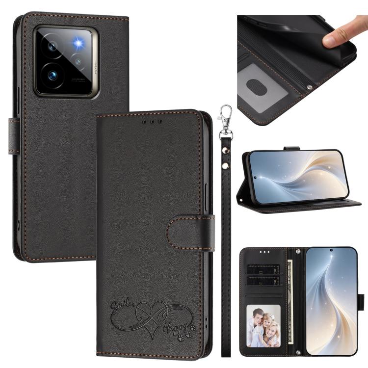 Happy Heart Pattern Magnetic Closure Vegan Leather Phone Case with Wrist Strap, For Realme 14 Pro+ 5G, For Realme 14 Pro+ 5G Global, For Realme 14 Pro 5G India, For Realme GT 7 Pro 5G / GT7 Pro Racing 5G, For Realme C63 5G Global                       ...