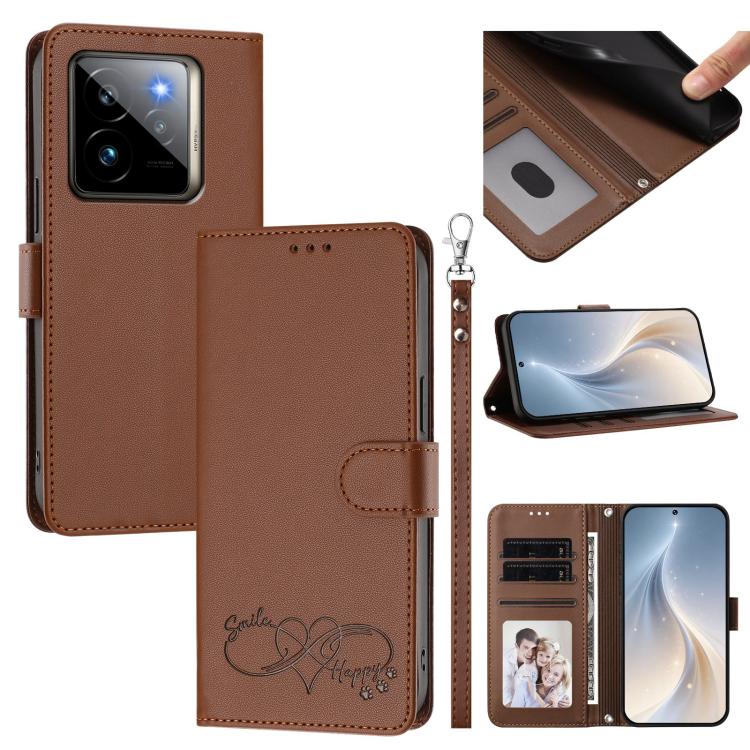 Happy Heart Pattern Magnetic Closure Vegan Leather Phone Case with Wrist Strap, For Realme 14 Pro+ 5G, For Realme 14 Pro+ 5G Global, For Realme 14 Pro 5G India, For Realme GT 7 Pro 5G / GT7 Pro Racing 5G, For Realme C63 5G Global                       ...