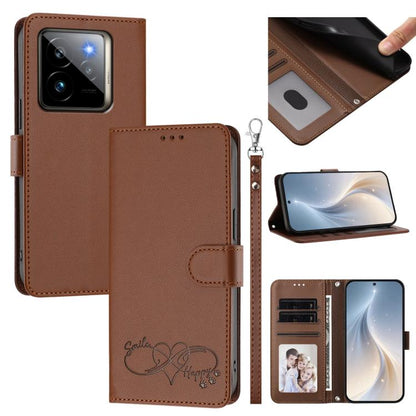 Happy Heart Pattern Magnetic Closure Vegan Leather Phone Case with Wrist Strap, For Realme 14 Pro+ 5G, For Realme 14 Pro+ 5G Global, For Realme 14 Pro 5G India, For Realme GT 7 Pro 5G / GT7 Pro Racing 5G, For Realme C63 5G Global                       ...