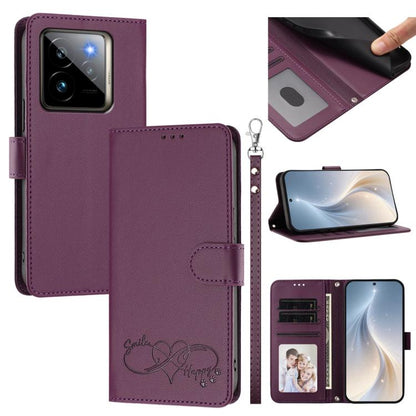 Happy Heart Pattern Magnetic Closure Vegan Leather Phone Case with Wrist Strap, For Realme 14 Pro+ 5G, For Realme 14 Pro+ 5G Global, For Realme 14 Pro 5G India, For Realme GT 7 Pro 5G / GT7 Pro Racing 5G, For Realme C63 5G Global                       ...