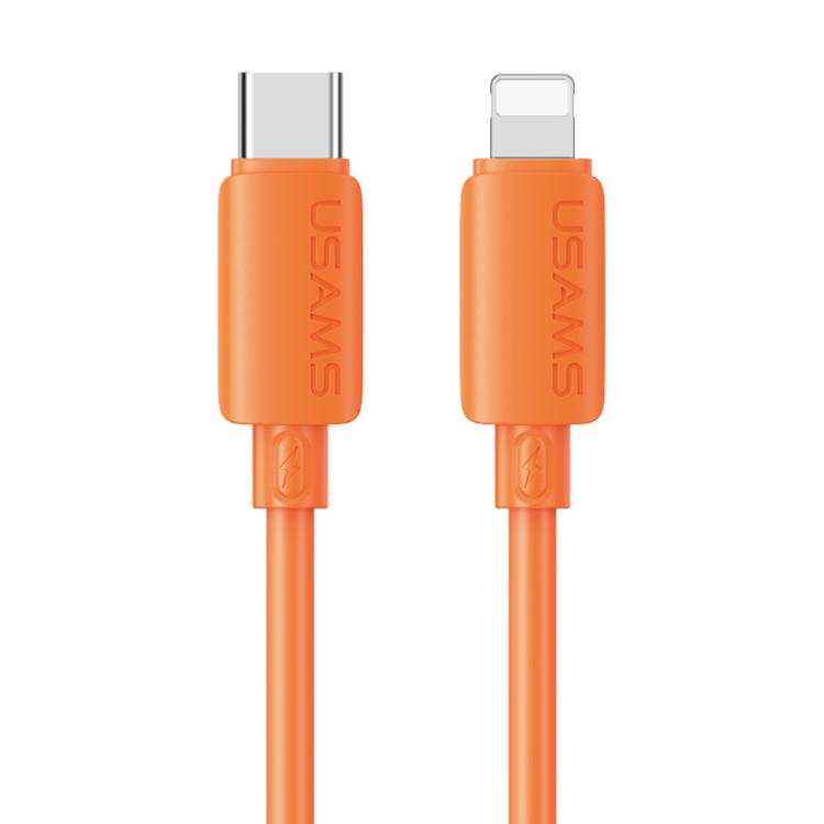 USAMS SJ788 U98 30W Type-C to 8 Pin Silicone Fast Charging Data Cable, Length: 1m