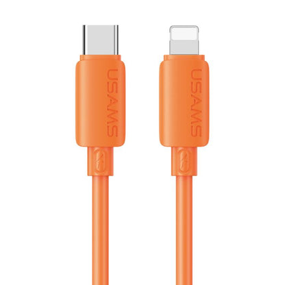 USAMS SJ788 U98 30W Type-C to 8 Pin Silicone Fast Charging Data Cable, Length: 1m
