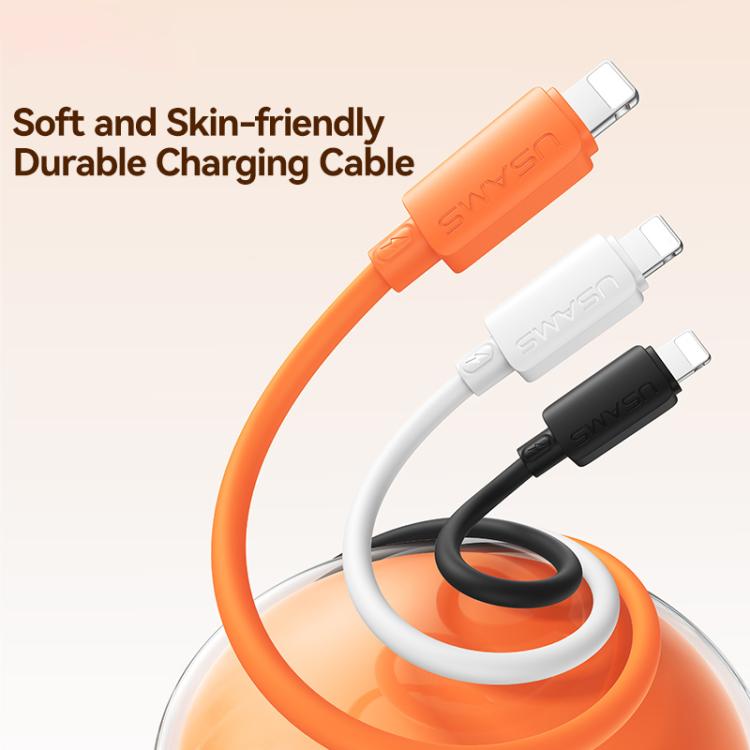 USAMS SJ788 U98 30W Type-C to 8 Pin Silicone Fast Charging Data Cable, Length: 1m
