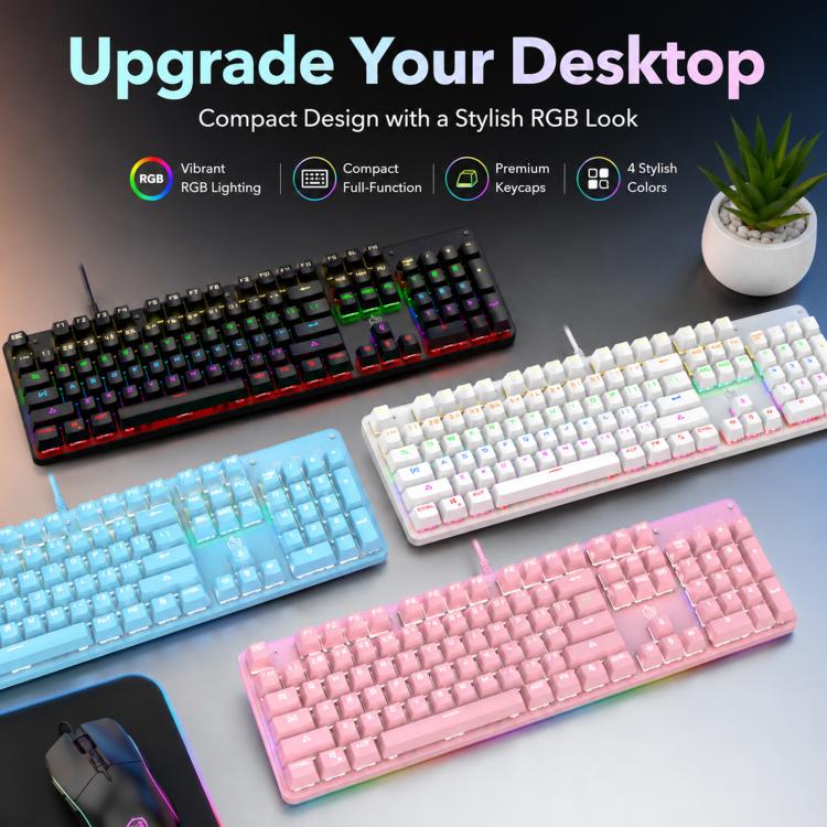 SHIPADOO HJK901-10 RGB Backlight Mechanical USB Wired Keyboard