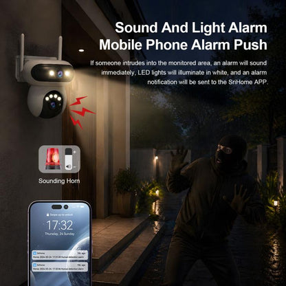 Srihome SH062 8MP Binocular Outdoor Auto-Tracking Wireless WiFi Security Camera, SH062
