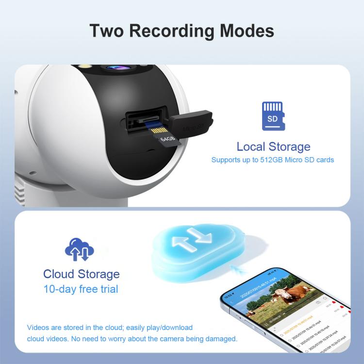 Srihome SH062 8MP Binocular Outdoor Auto-Tracking Wireless WiFi Security Camera, SH062