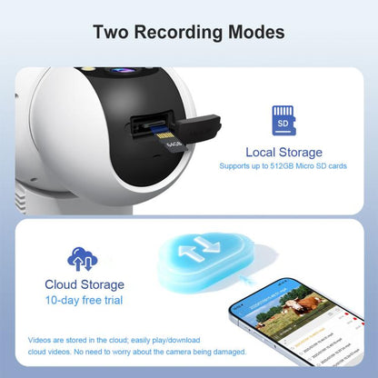 Srihome SH062 8MP Binocular Outdoor Auto-Tracking Wireless WiFi Security Camera, SH062
