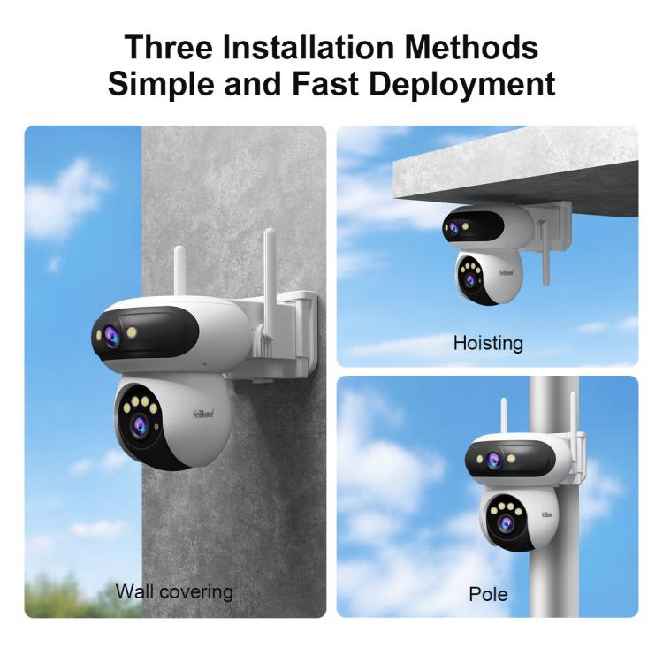 Srihome SH062 8MP Binocular Outdoor Auto-Tracking Wireless WiFi Security Camera, SH062