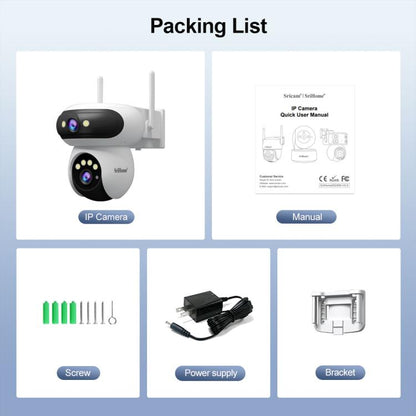 Srihome SH062 8MP Binocular Outdoor Auto-Tracking Wireless WiFi Security Camera, SH062
