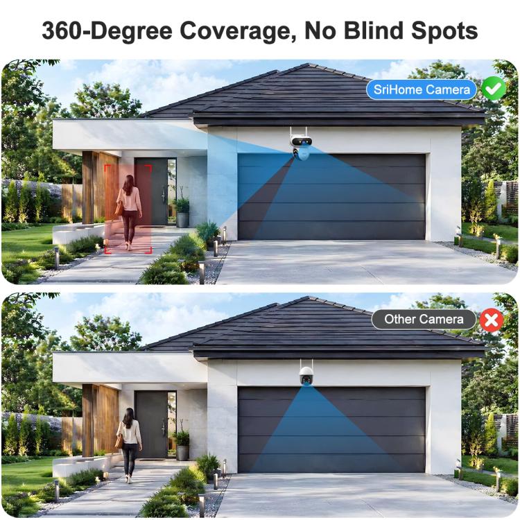 Srihome SH062 8MP Binocular Outdoor Auto-Tracking Wireless WiFi Security Camera, SH062