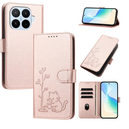 YX0014 Cat Watering Tree Buckle Vegan Leather Phone Case with Lanyard, For Xiaomi 17T 5G, For Xiaomi Poco X8 Pro Max / Redmi Turbo 5 Max, For Xiaomi Poco X8 Pro 5G / Redmi Turbo 5 5G, For Xiaomi 17 Ultra, For Xiaomi Poco F8 Ultra 5G / Redmi K90 Pro Max...