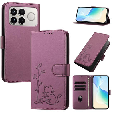 YX0014 Cat Watering Tree Buckle Vegan Leather Phone Case with Lanyard, For Xiaomi 17T 5G, For Xiaomi Poco X8 Pro Max / Redmi Turbo 5 Max, For Xiaomi Poco X8 Pro 5G / Redmi Turbo 5 5G, For Xiaomi 17 Ultra, For Xiaomi Poco F8 Ultra 5G / Redmi K90 Pro Max...