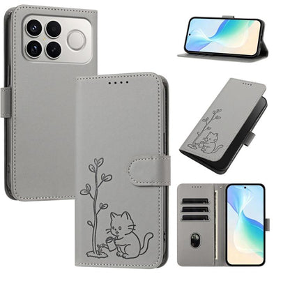 YX0014 Cat Watering Tree Buckle Vegan Leather Phone Case with Lanyard, For Xiaomi 17T 5G, For Xiaomi Poco X8 Pro Max / Redmi Turbo 5 Max, For Xiaomi Poco X8 Pro 5G / Redmi Turbo 5 5G, For Xiaomi 17 Ultra, For Xiaomi Poco F8 Ultra 5G / Redmi K90 Pro Max...