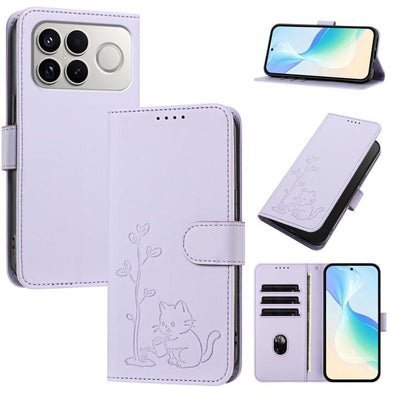 YX0014 Cat Watering Tree Buckle Vegan Leather Phone Case with Lanyard, For Xiaomi 17T 5G, For Xiaomi Poco X8 Pro Max / Redmi Turbo 5 Max, For Xiaomi Poco X8 Pro 5G / Redmi Turbo 5 5G, For Xiaomi 17 Ultra, For Xiaomi Poco F8 Ultra 5G / Redmi K90 Pro Max...