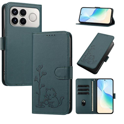 YX0014 Cat Watering Tree Buckle Vegan Leather Phone Case with Lanyard, For Xiaomi 17T 5G, For Xiaomi Poco X8 Pro Max / Redmi Turbo 5 Max, For Xiaomi Poco X8 Pro 5G / Redmi Turbo 5 5G, For Xiaomi 17 Ultra, For Xiaomi Poco F8 Ultra 5G / Redmi K90 Pro Max...
