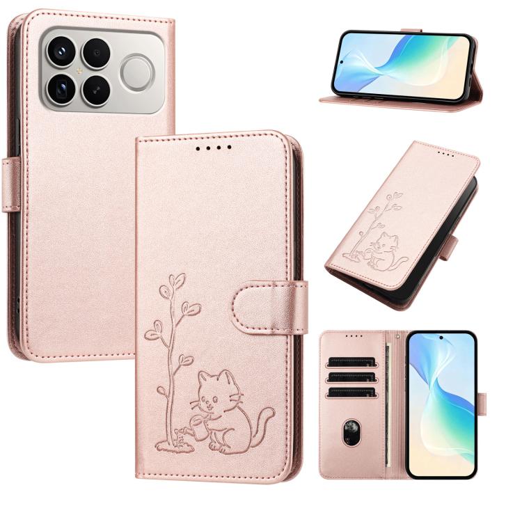 YX0014 Cat Watering Tree Buckle Vegan Leather Phone Case with Lanyard, For Xiaomi 17T 5G, For Xiaomi Poco X8 Pro Max / Redmi Turbo 5 Max, For Xiaomi Poco X8 Pro 5G / Redmi Turbo 5 5G, For Xiaomi 17 Ultra, For Xiaomi Poco F8 Ultra 5G / Redmi K90 Pro Max...
