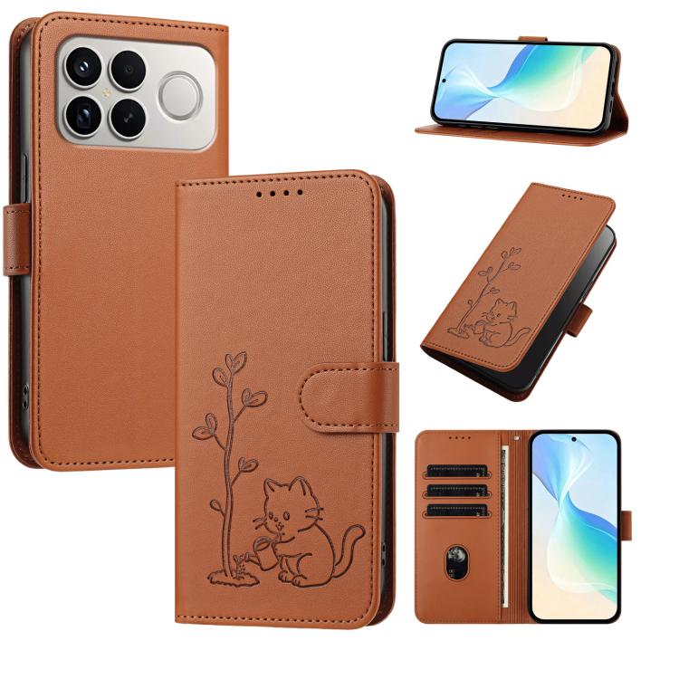 YX0014 Cat Watering Tree Buckle Vegan Leather Phone Case with Lanyard, For Xiaomi 17T 5G, For Xiaomi Poco X8 Pro Max / Redmi Turbo 5 Max, For Xiaomi Poco X8 Pro 5G / Redmi Turbo 5 5G, For Xiaomi 17 Ultra, For Xiaomi Poco F8 Ultra 5G / Redmi K90 Pro Max...