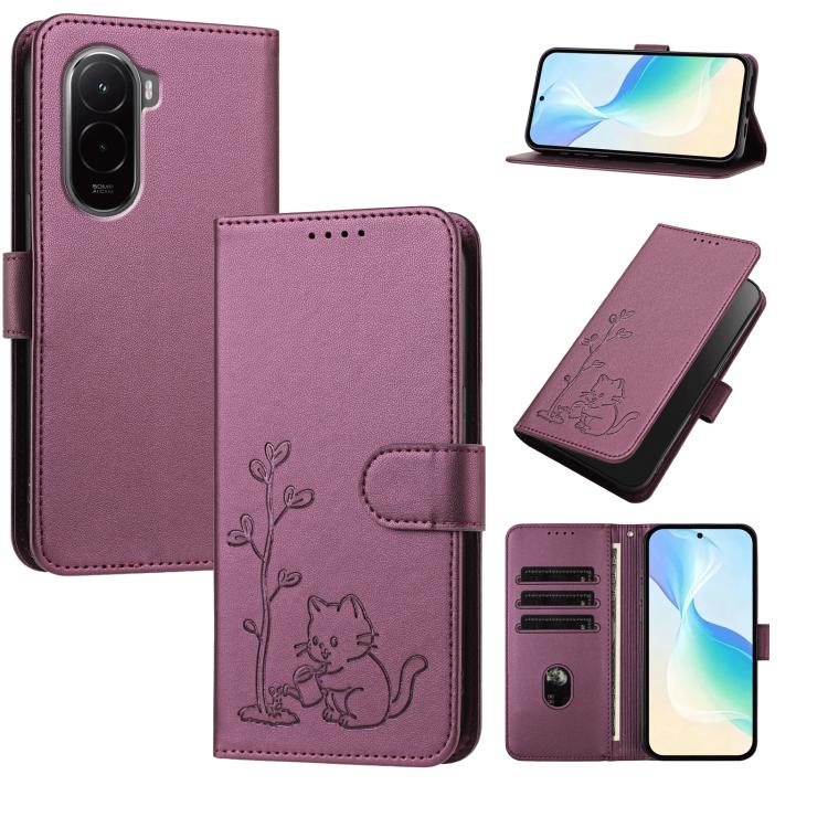 YX0014 Cat Watering Tree Buckle Vegan Leather Phone Case with Lanyard, For Xiaomi Poco M7 4G 169mm, For Xiaomi 15T Pro 5G, For Xiaomi 15T 5G, For Xiaomi Civi 5 Pro, For Xiaomi 15S Pro, For Xiaomi Poco F7 / Redmi Turbo 4 Pro                             ...