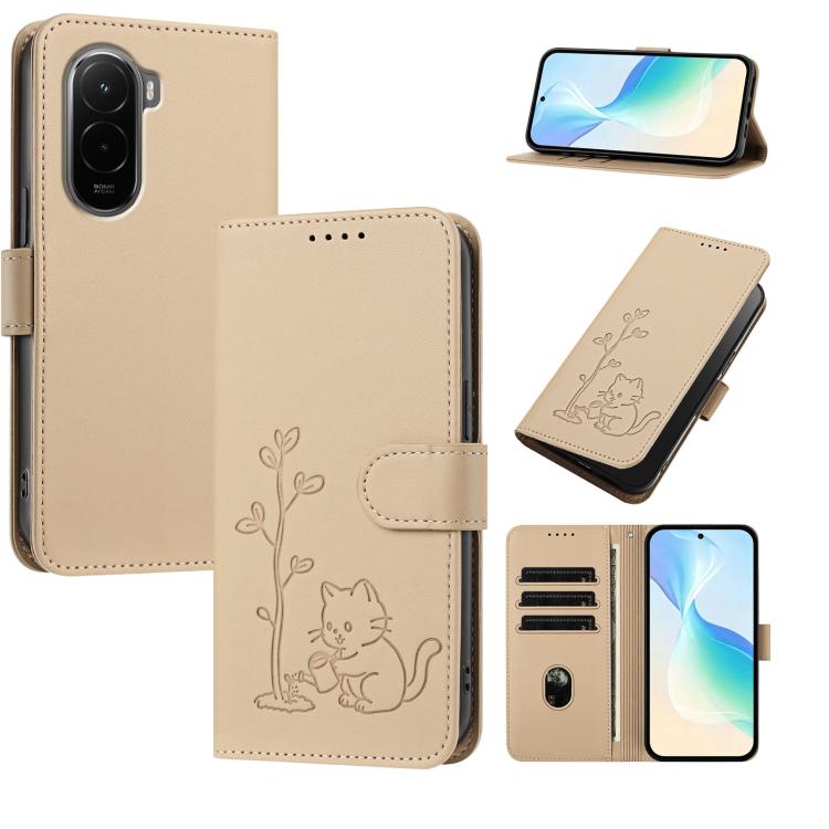 YX0014 Cat Watering Tree Buckle Vegan Leather Phone Case with Lanyard, For Xiaomi Poco M7 4G 169mm, For Xiaomi 15T Pro 5G, For Xiaomi 15T 5G, For Xiaomi Civi 5 Pro, For Xiaomi 15S Pro, For Xiaomi Poco F7 / Redmi Turbo 4 Pro                             ...