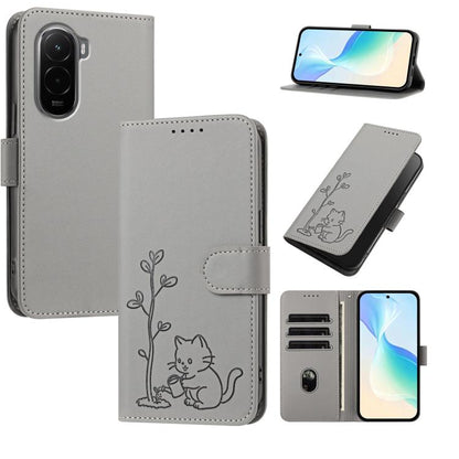 YX0014 Cat Watering Tree Buckle Vegan Leather Phone Case with Lanyard, For Xiaomi Poco M7 4G 169mm, For Xiaomi 15T Pro 5G, For Xiaomi 15T 5G, For Xiaomi Civi 5 Pro, For Xiaomi 15S Pro, For Xiaomi Poco F7 / Redmi Turbo 4 Pro                             ...