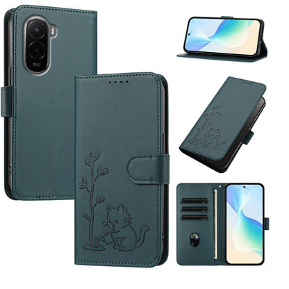 YX0014 Cat Watering Tree Buckle Vegan Leather Phone Case with Lanyard, For Xiaomi Poco M7 4G 169mm, For Xiaomi 15T Pro 5G, For Xiaomi 15T 5G, For Xiaomi Civi 5 Pro, For Xiaomi 15S Pro, For Xiaomi Poco F7 / Redmi Turbo 4 Pro                             ...