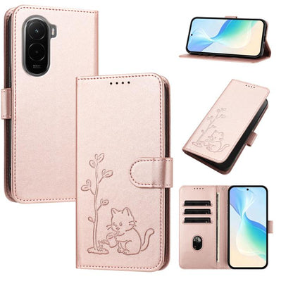 YX0014 Cat Watering Tree Buckle Vegan Leather Phone Case with Lanyard, For Xiaomi Poco M7 4G 169mm, For Xiaomi 15T Pro 5G, For Xiaomi 15T 5G, For Xiaomi Civi 5 Pro, For Xiaomi 15S Pro, For Xiaomi Poco F7 / Redmi Turbo 4 Pro                             ...