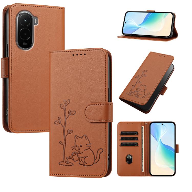 YX0014 Cat Watering Tree Buckle Vegan Leather Phone Case with Lanyard, For Xiaomi Poco M7 4G 169mm, For Xiaomi 15T Pro 5G, For Xiaomi 15T 5G, For Xiaomi Civi 5 Pro, For Xiaomi 15S Pro, For Xiaomi Poco F7 / Redmi Turbo 4 Pro                             ...