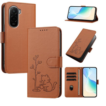 YX0014 Cat Watering Tree Buckle Vegan Leather Phone Case with Lanyard, For Xiaomi Poco M7 4G 169mm, For Xiaomi 15T Pro 5G, For Xiaomi 15T 5G, For Xiaomi Civi 5 Pro, For Xiaomi 15S Pro, For Xiaomi Poco F7 / Redmi Turbo 4 Pro                             ...