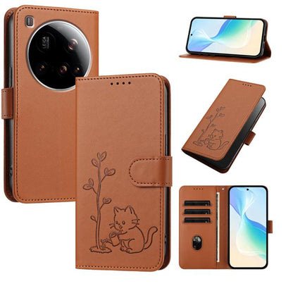 YX0014 Cat Watering Tree Buckle Vegan Leather Phone Case with Lanyard, For Xiaomi Poco M7 4G 169mm, For Xiaomi 15T Pro 5G, For Xiaomi 15T 5G, For Xiaomi Civi 5 Pro, For Xiaomi 15S Pro, For Xiaomi Poco F7 / Redmi Turbo 4 Pro                             ...