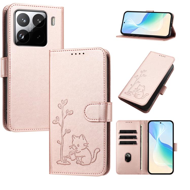 YX0014 Cat Watering Tree Buckle Vegan Leather Phone Case with Lanyard, For Xiaomi Poco M7 4G 169mm, For Xiaomi 15T Pro 5G, For Xiaomi 15T 5G, For Xiaomi Civi 5 Pro, For Xiaomi 15S Pro, For Xiaomi Poco F7 / Redmi Turbo 4 Pro                             ...