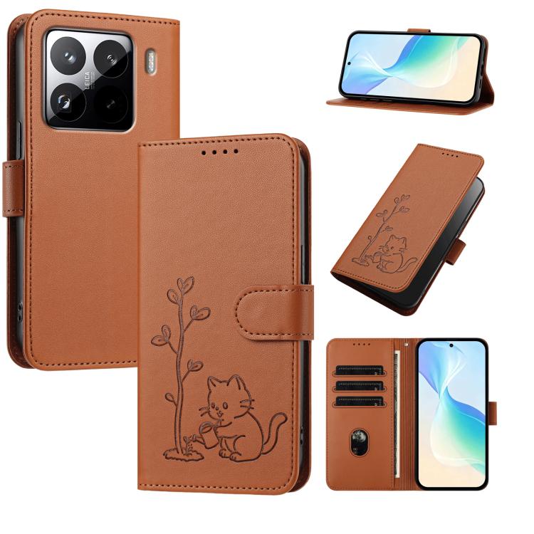 YX0014 Cat Watering Tree Buckle Vegan Leather Phone Case with Lanyard, For Xiaomi Poco M7 4G 169mm, For Xiaomi 15T Pro 5G, For Xiaomi 15T 5G, For Xiaomi Civi 5 Pro, For Xiaomi 15S Pro, For Xiaomi Poco F7 / Redmi Turbo 4 Pro                             ...