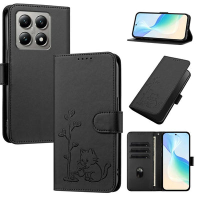 YX0014 Cat Watering Tree Buckle Vegan Leather Phone Case with Lanyard, For Xiaomi Poco M7 4G 169mm, For Xiaomi 15T Pro 5G, For Xiaomi 15T 5G, For Xiaomi Civi 5 Pro, For Xiaomi 15S Pro, For Xiaomi Poco F7 / Redmi Turbo 4 Pro                             ...