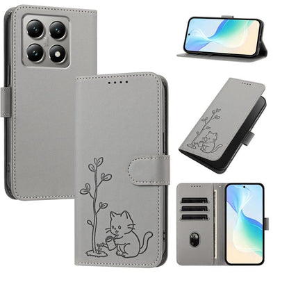 YX0014 Cat Watering Tree Buckle Vegan Leather Phone Case with Lanyard, For Xiaomi Poco M7 4G 169mm, For Xiaomi 15T Pro 5G, For Xiaomi 15T 5G, For Xiaomi Civi 5 Pro, For Xiaomi 15S Pro, For Xiaomi Poco F7 / Redmi Turbo 4 Pro                             ...