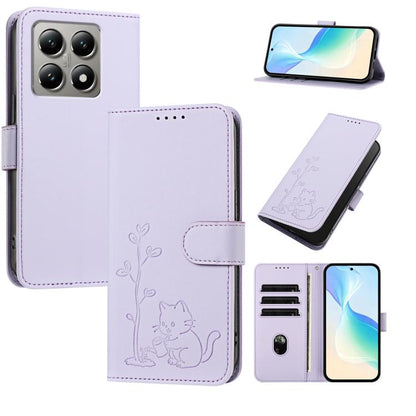 YX0014 Cat Watering Tree Buckle Vegan Leather Phone Case with Lanyard, For Xiaomi Poco M7 4G 169mm, For Xiaomi 15T Pro 5G, For Xiaomi 15T 5G, For Xiaomi Civi 5 Pro, For Xiaomi 15S Pro, For Xiaomi Poco F7 / Redmi Turbo 4 Pro                             ...