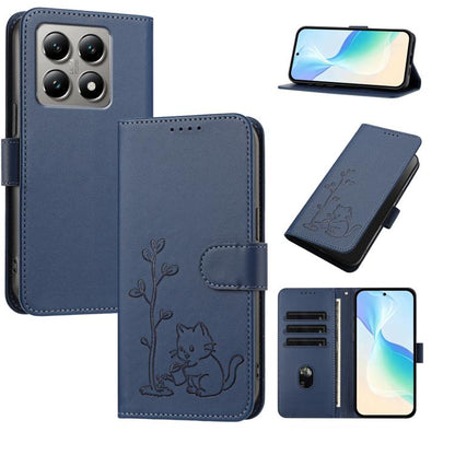 YX0014 Cat Watering Tree Buckle Vegan Leather Phone Case with Lanyard, For Xiaomi Poco M7 4G 169mm, For Xiaomi 15T Pro 5G, For Xiaomi 15T 5G, For Xiaomi Civi 5 Pro, For Xiaomi 15S Pro, For Xiaomi Poco F7 / Redmi Turbo 4 Pro                             ...