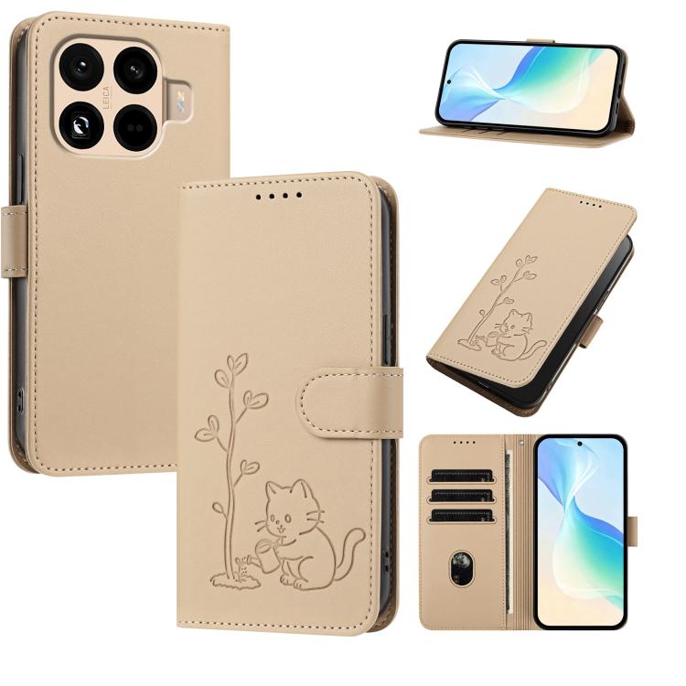 YX0014 Cat Watering Tree Buckle Vegan Leather Phone Case with Lanyard, For Xiaomi Poco M7 4G 169mm, For Xiaomi 15T Pro 5G, For Xiaomi 15T 5G, For Xiaomi Civi 5 Pro, For Xiaomi 15S Pro, For Xiaomi Poco F7 / Redmi Turbo 4 Pro                             ...