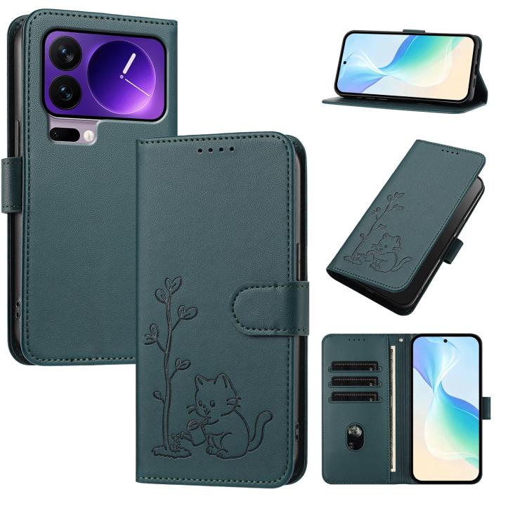 YX0014 Cat Watering Tree Buckle Vegan Leather Phone Case with Lanyard, For Xiaomi 17 Pro, For Xiaomi 17, For Xiaomi Poco M7 4G 169mm, For Xiaomi 15T Pro 5G, For Xiaomi 15T 5G, For Xiaomi Civi 5 Pro, For Xiaomi 15S Pro                                   ...
