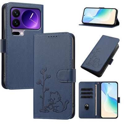 YX0014 Cat Watering Tree Buckle Vegan Leather Phone Case with Lanyard, For Xiaomi 17 Pro, For Xiaomi 17, For Xiaomi Poco M7 4G 169mm, For Xiaomi 15T Pro 5G, For Xiaomi 15T 5G, For Xiaomi Civi 5 Pro, For Xiaomi 15S Pro                                   ...